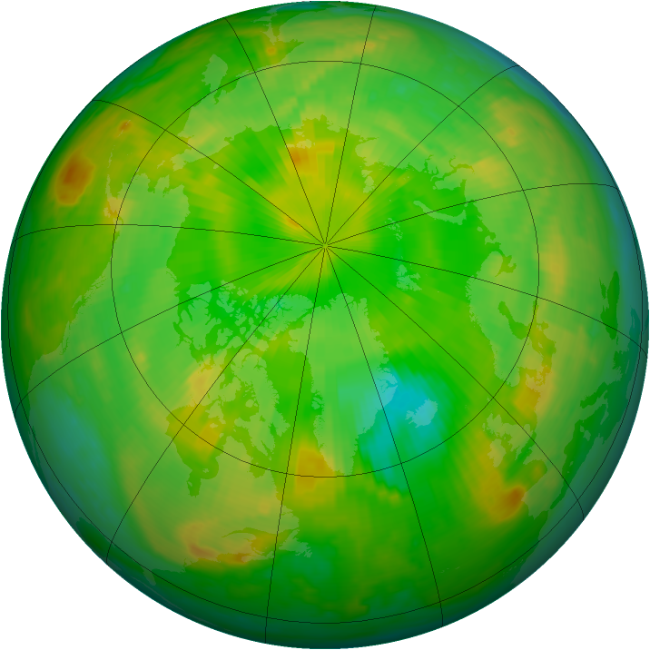 Arctic ozone map for 01 July 1998